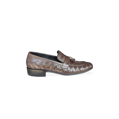 Men’s Handmade Woven Leather Loafers – Pure Leather Formal Shoes