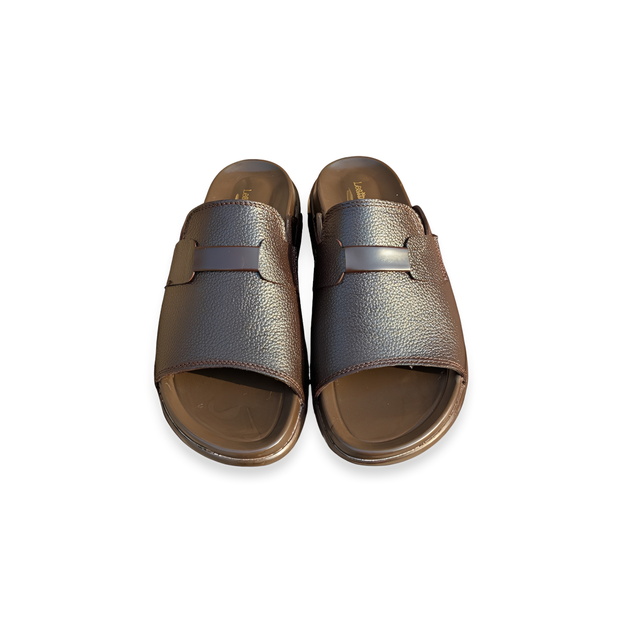 Premium Leather Slippers for Men – Soft PU Sole