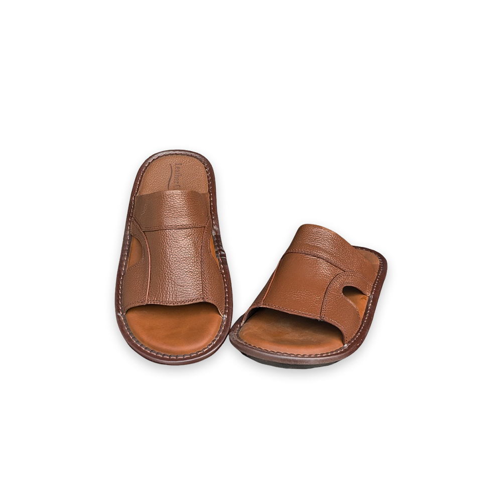 Leather Slippers for Men – Soft PU Sole