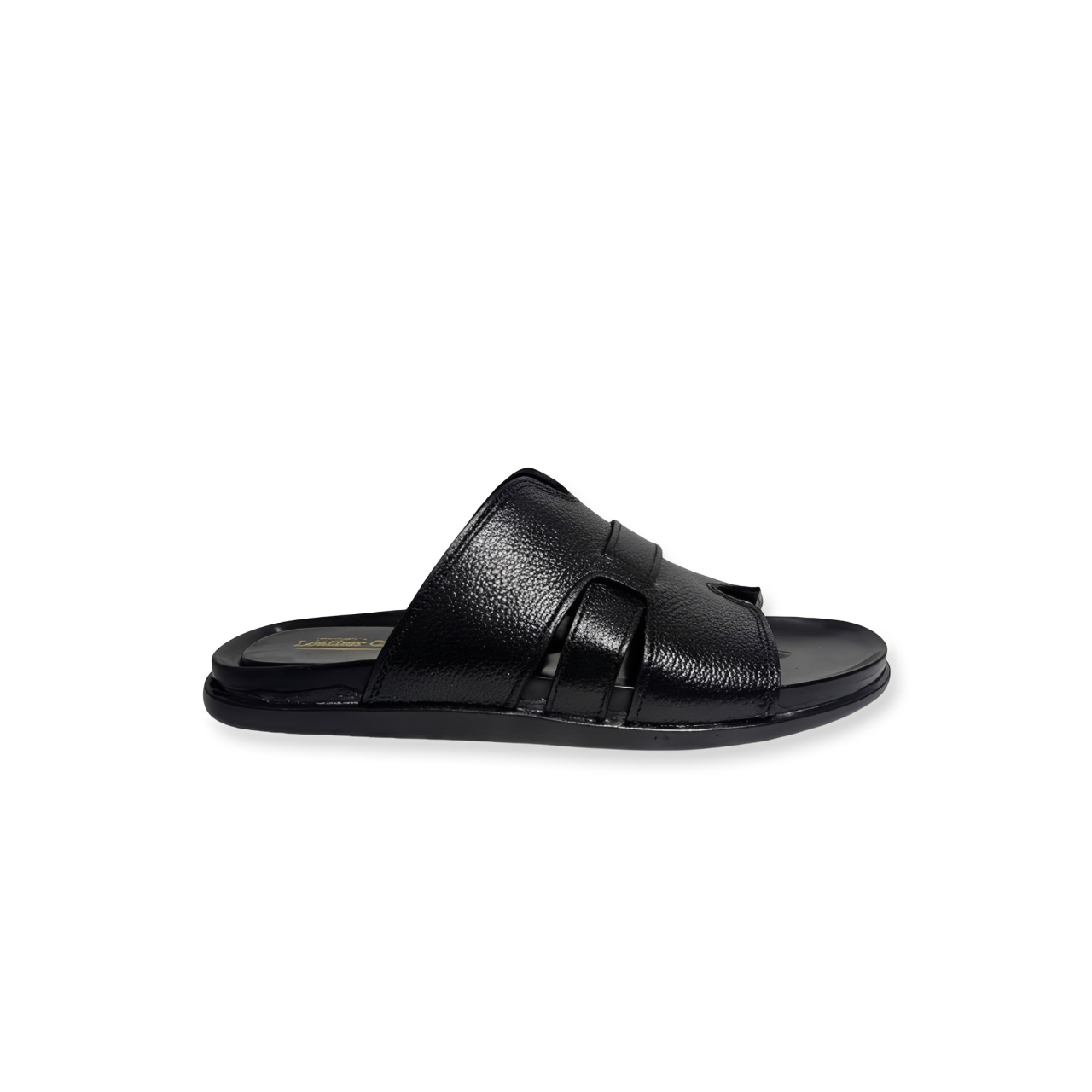 Men’s Open Leather Slippers – Medicated PU Sole