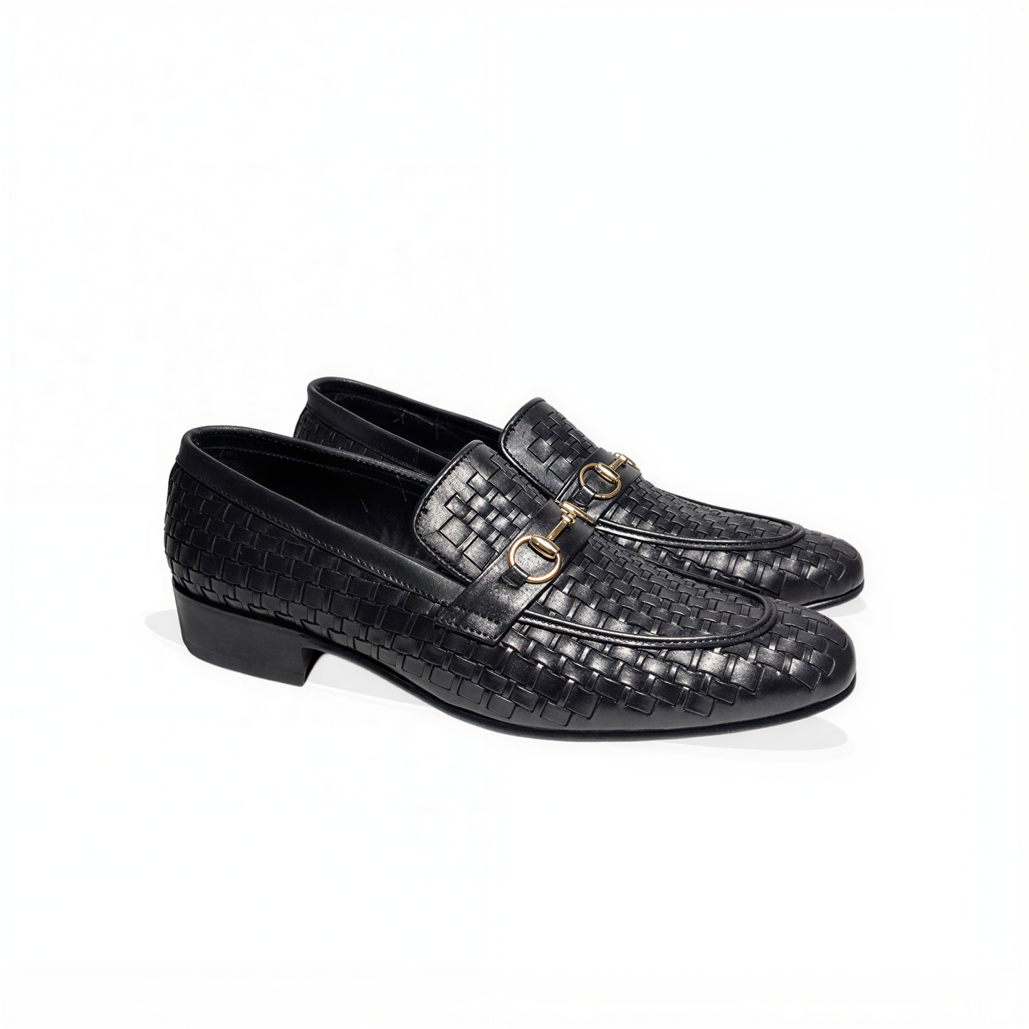 Handmade Men’s Woven Leather Horsebit Loafers – Pure Leather