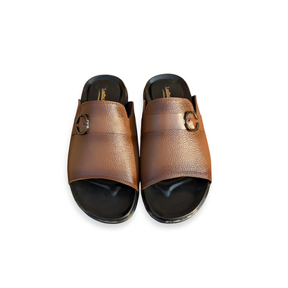 Designer Leather Slippers for Men – Soft PU Sole Chappal