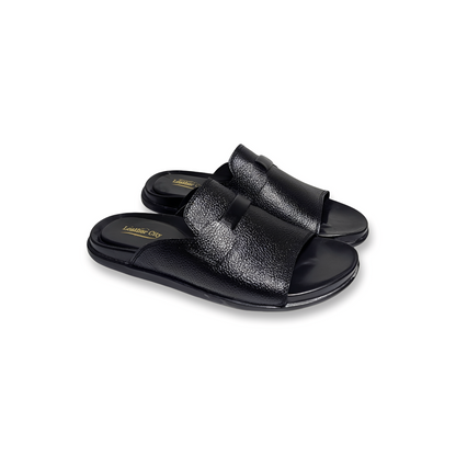 Premium Leather Slippers for Men – Soft PU Sole