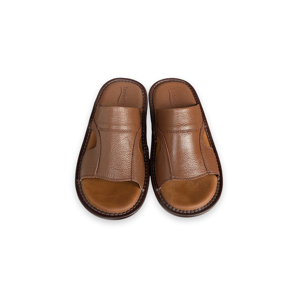 Leather Slippers for Men – Soft PU Sole