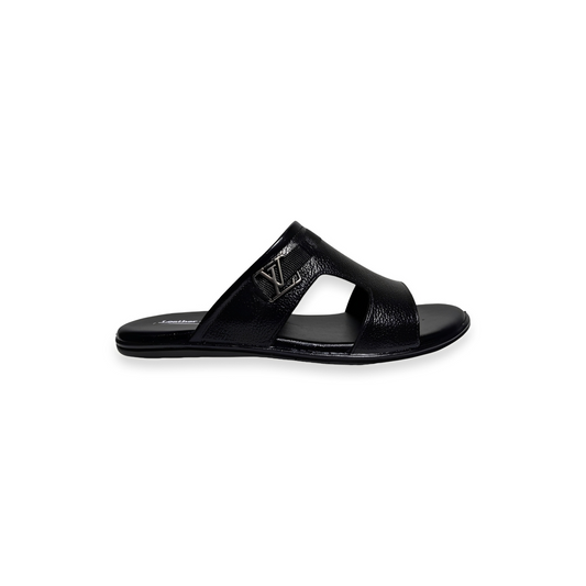 Pure Leather Open Slippers for Men