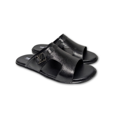 Pure Leather Open Slippers for Men