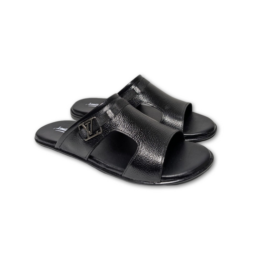 Pure Leather Open Slippers for Men