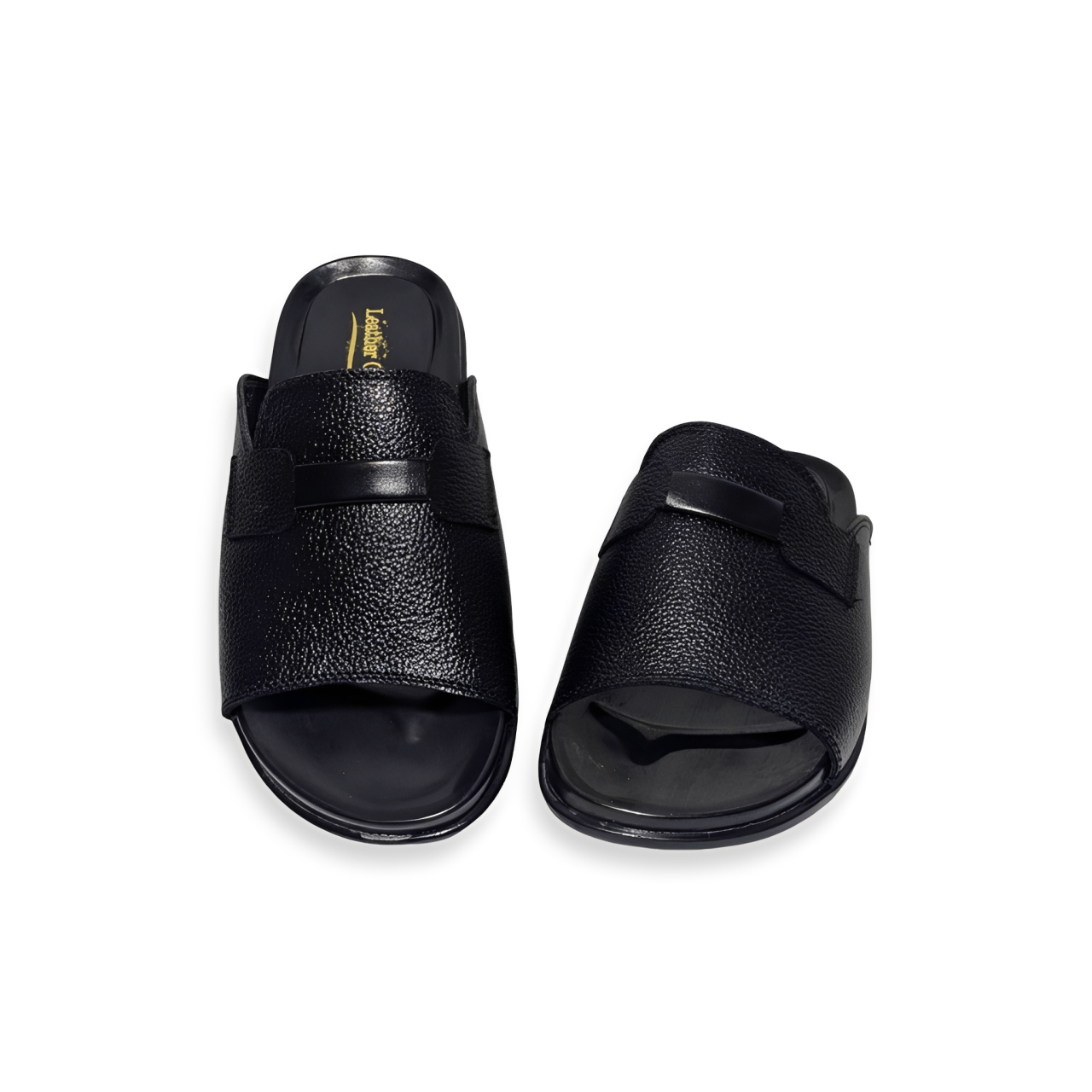 Premium Leather Slippers for Men – Soft PU Sole