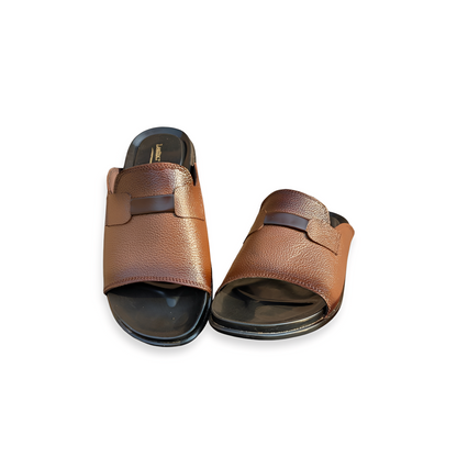 Premium Leather Slippers for Men – Soft PU Sole