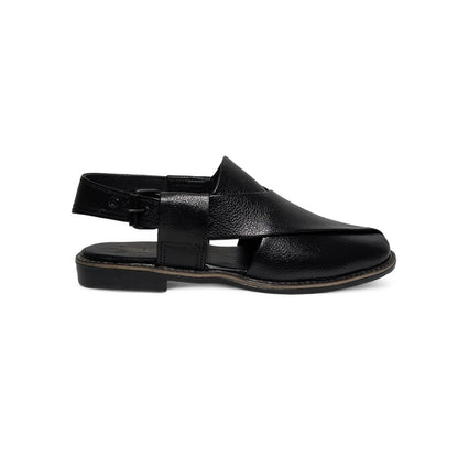 Leather Cross Peshawari Chappal for Men – Rubber Sole