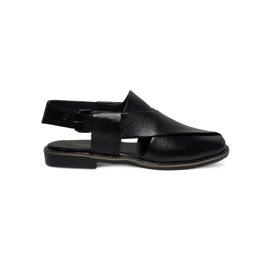 Leather Cross Peshawari Chappal for Men – Rubber Sole