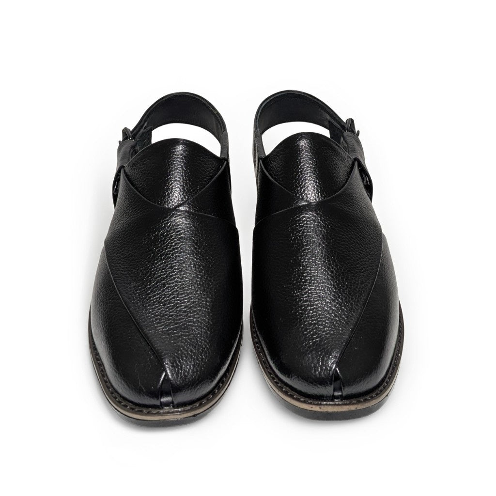 Leather Cross Peshawari Chappal for Men – Rubber Sole