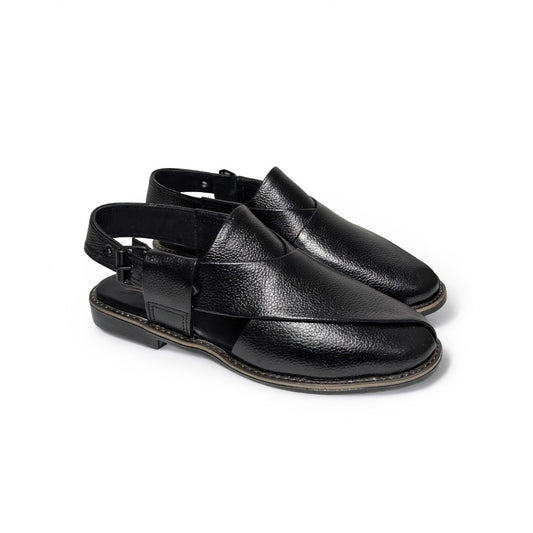 Leather Cross Peshawari Chappal for Men – Rubber Sole