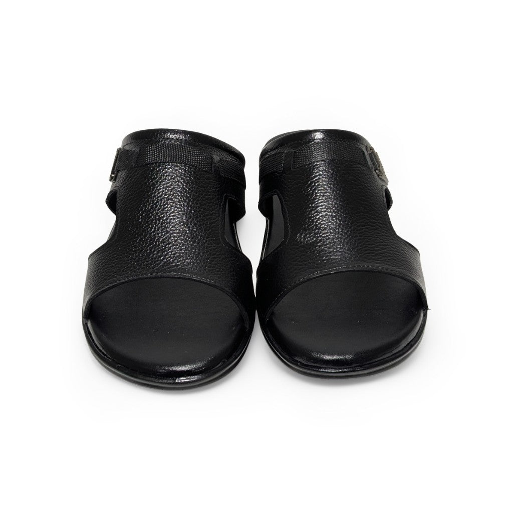 Pure Leather Open Slippers for Men