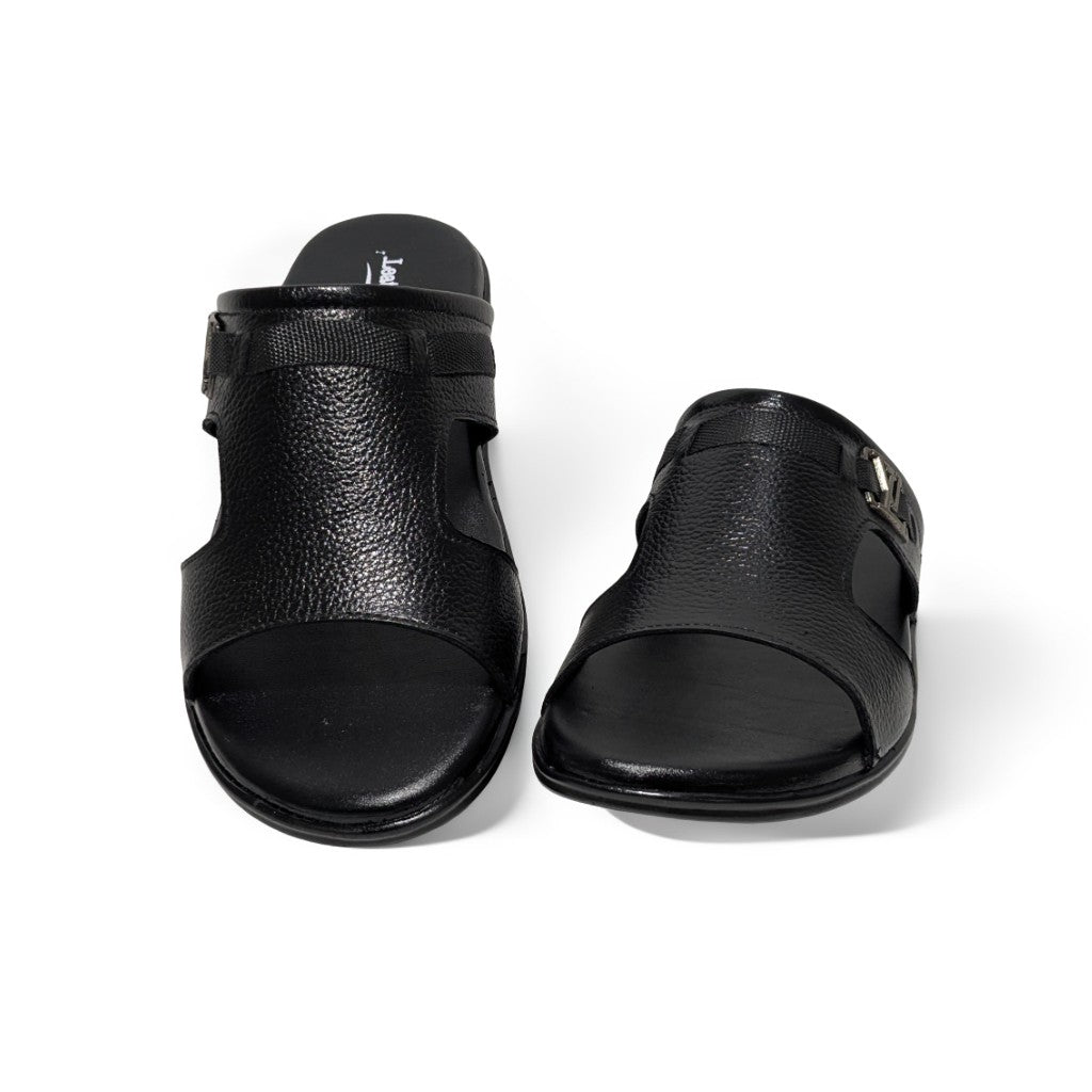 Pure Leather Open Slippers for Men