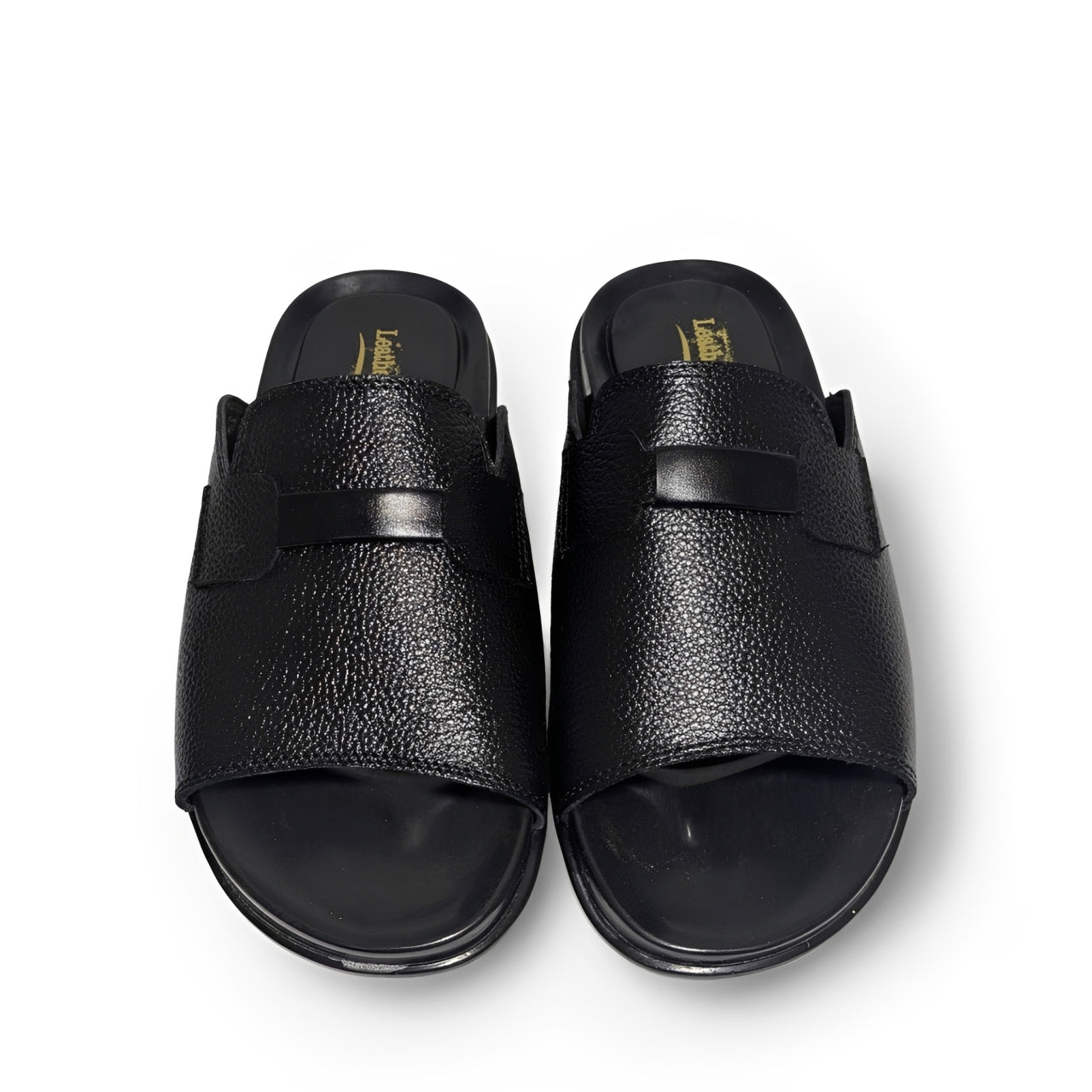 Premium Leather Slippers for Men – Soft PU Sole