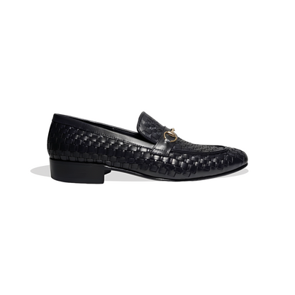 Handmade Men’s Woven Leather Horsebit Loafers – Pure Leather