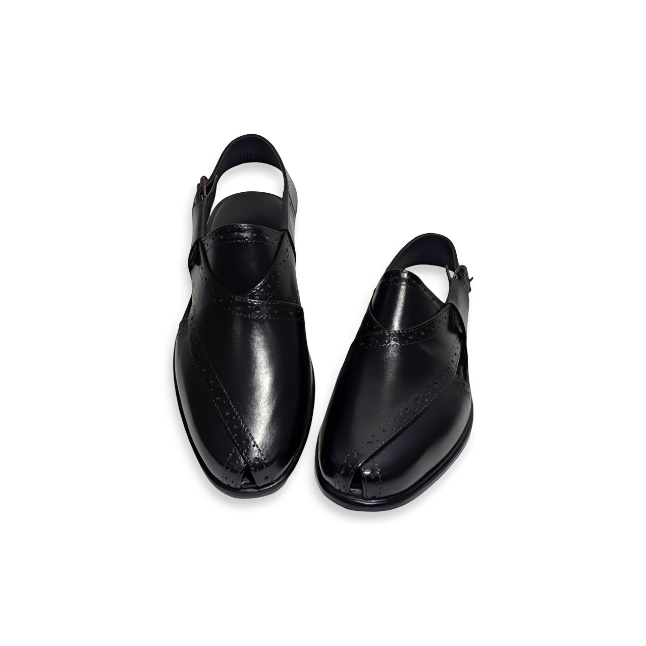Formal Leather Peshawari Chappal for Men – Closed Front Back Strap