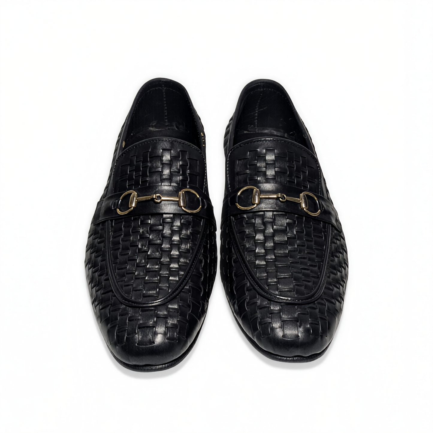 Handmade Men’s Woven Leather Horsebit Loafers – Pure Leather