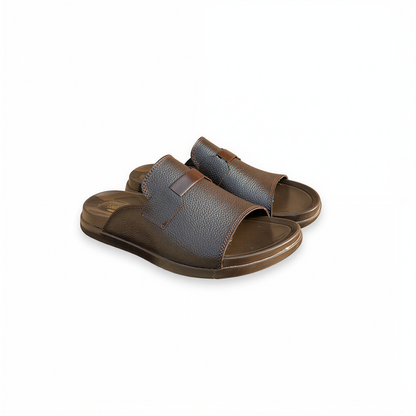 Premium Leather Slippers for Men – Soft PU Sole